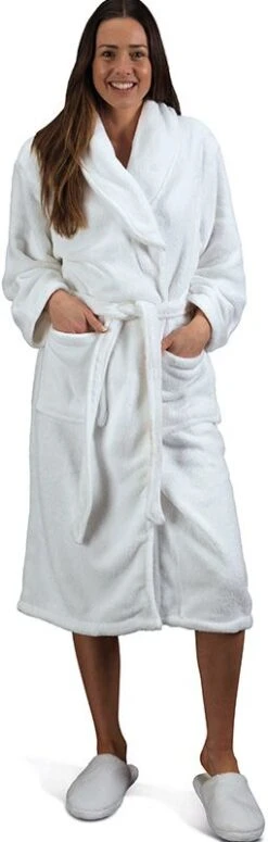 Sontuosa Fleece Robe White Medium
